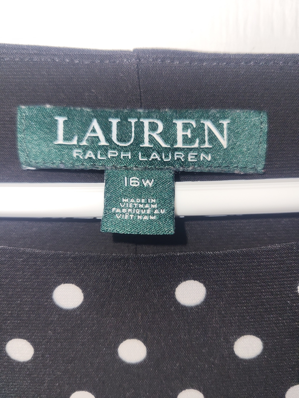 Lauren by Ralph Lauren Black Jersey Polka Dot A-Line Dress - Picture 3 of 10